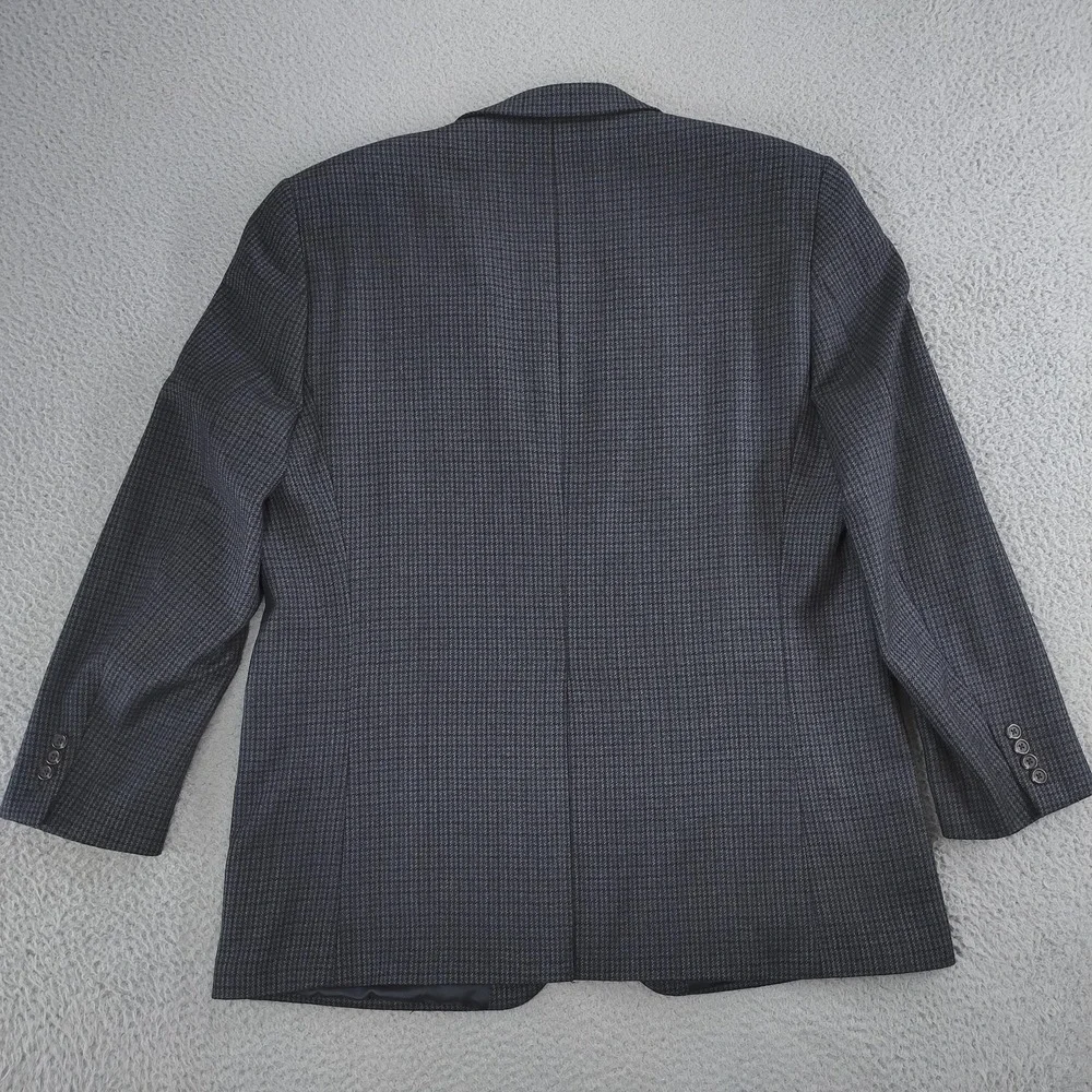 Chaps Blazer Mens 48L Gray Check Lambswool Tweed Sport Coat Jacket Big Tall